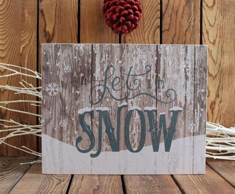 Let It Snow Wood Sign Christmas Decoration Wooden Frame Etsy