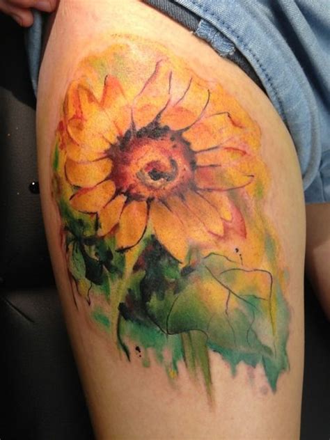 Watercolor Sunflower Tattoo At Getdrawings Free Download