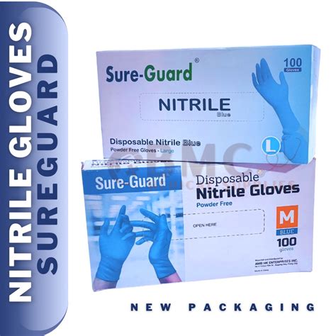 Sureguard Disposable Examination Nitrile Gloves S Box Shopee