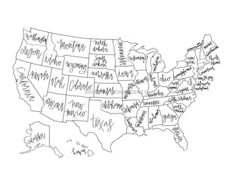 United States Map Fill In Color Gillie Donnamarie