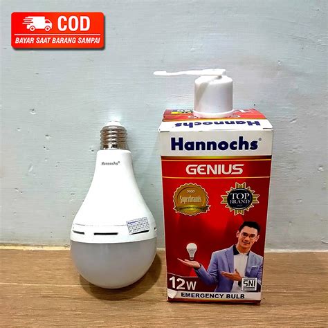 Jual HANNOCHS LAMPU LED GENIUS EMERGENCY AC DC 12 WATT Shopee Indonesia