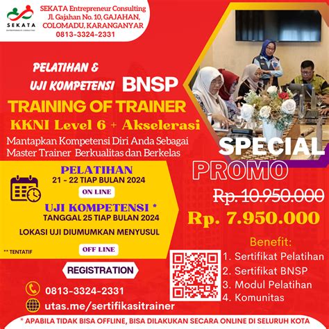 Akselerasi Sertifikasi Master Trainer Kkni Level 6 Bnsp Ri By