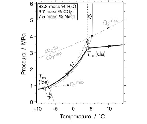 Temperature Pressure Phase Diagram In The System H 2 O Co 2 Nacl The Download Scientific