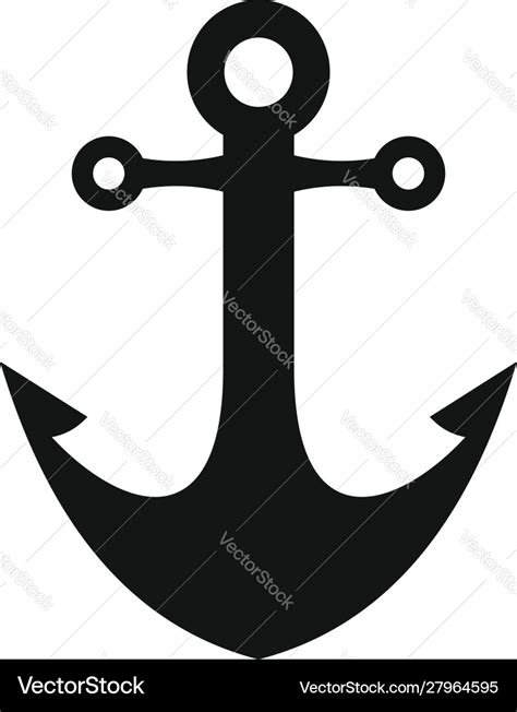 Shape Anchor Icon Simple Style Royalty Free Vector Image