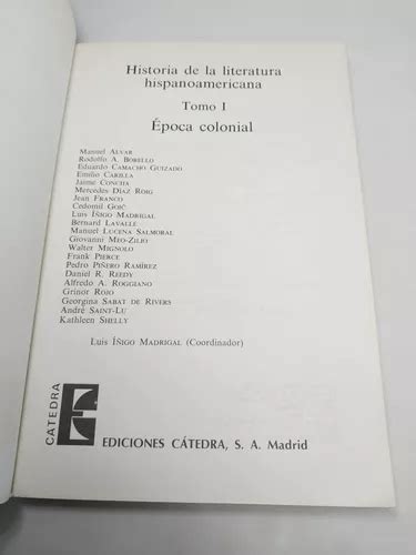 Historia De La Literatura Hispanoamericana I Poca Colonial En Venta En