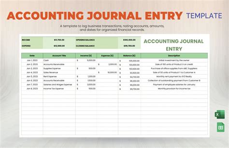 Accounting Journal Entry Template In Excel Google Sheets