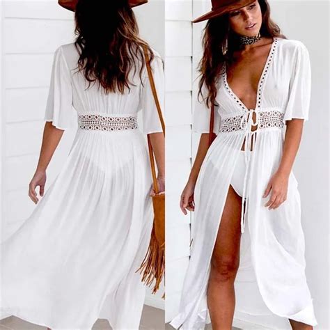 Pareo Beach Cover Up Embroidery Bikini Swimsuit Cover Up Robe De