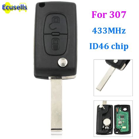 Keyless Entry Flip Remote Key Fob 2 Buttons For Peugeot 307 0536 Models