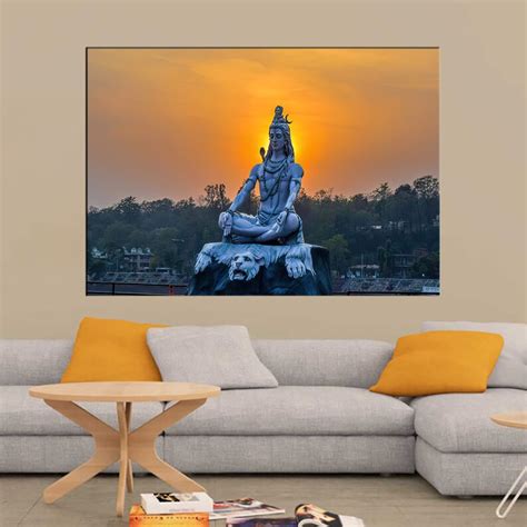 Lord Shiva Canvas Om Namah Shivay Shiva Statue Canvas Yoga Etsy Canada