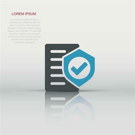 Insurance Policy Icon In Flat Style Report Vector Illustration On White Isolated Background