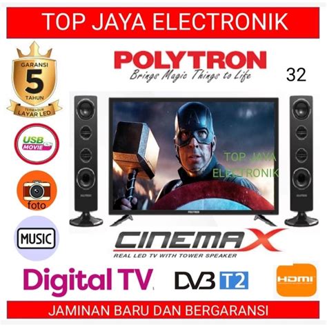 Jual Led Tv Polytron Inch Digital Tv Dvb T Ews Cinemax Baru