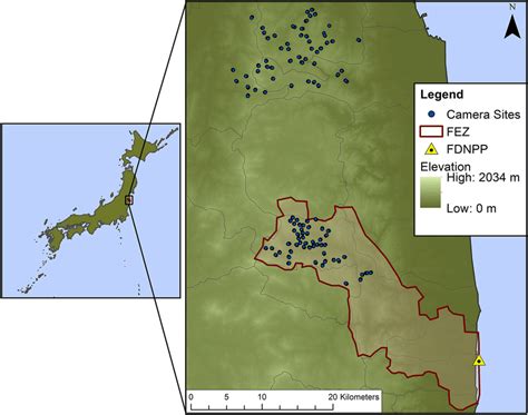 Map of camera sites used for scavenging trials in and around the... | Download Scientific Diagram