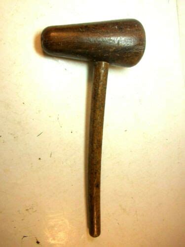 Vintage Antique Old Cobblers Leather Workers Wooden Hammer Antique