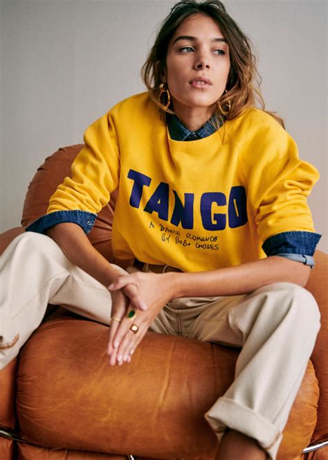 Sweatshirt Tango Sézane X Bobo Choses Gelb Bio Baumwolle Sézane