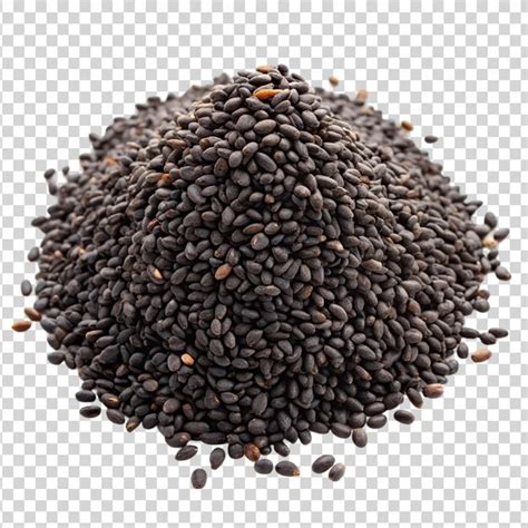 Pile Of Black Sesame Isolated On White Background Premium AI