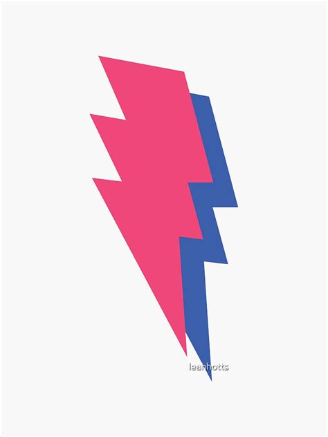 Pink And Blue Lightning Bolt Sticker By Leahhotts Redbubble