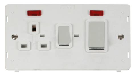 Click Definity Polar White A Double Pole Ingot Cooker Switch And A