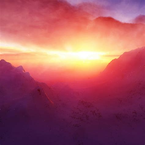 Snowy Mountain Sunrise | Wallpapers HDV