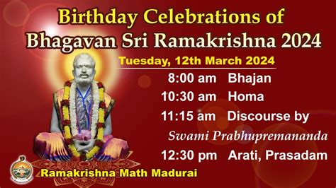 Bhagavan Sri Ramakrishna S 189th Birth Day Celebration Special Puja