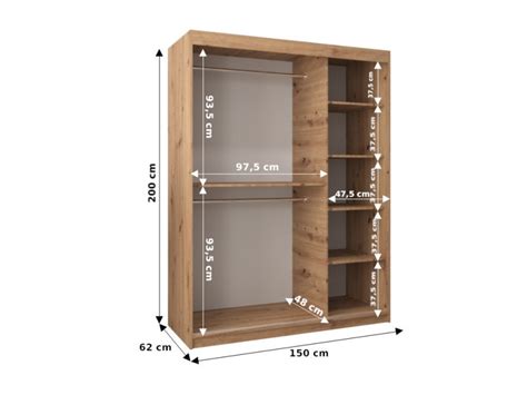 Armoire De Chambre Reese Noir Sonoma Avec Portes Coulissantes