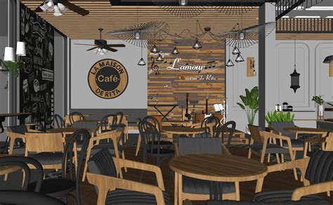 2748 Interior Coffee Scene Sketchup Model By Gu Architects Free Download