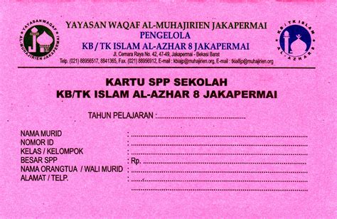 Al Azhar 8 Jakapermai Ketentuan Penggunaan Kartu Spp