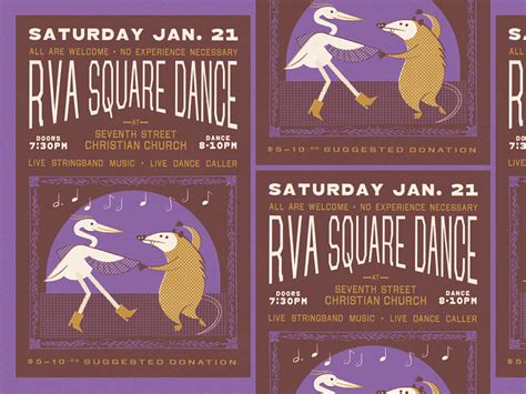 RVA Square Dance Posters by Brent McCormick on Dribbble