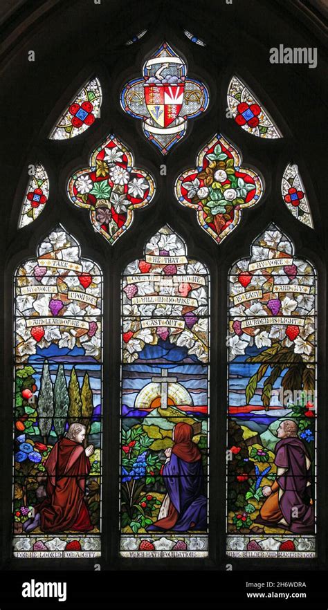 A Stained Glass Window By Alexander Gibbs 1865 Depicting Kneeling