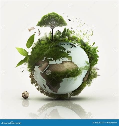 Green Planet Earth With Tree Green Earth With Tree Green Planet Earth