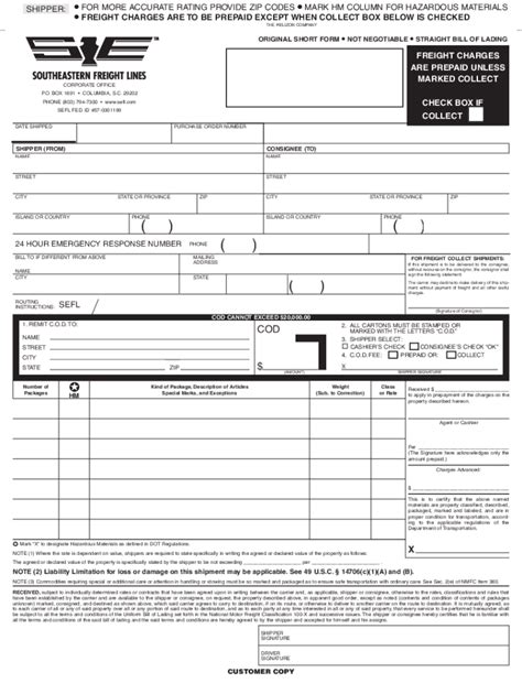 Fillable Online Bill Of Lading Sample Filled Out Fillable Printable