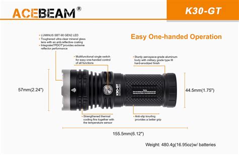 K Gt Best Compact Flashlight Acebeam Official Store High Powered