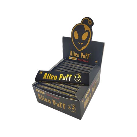 Alien Puff Black And Gold King Size Unbleached Brown Rolling Papers Ti