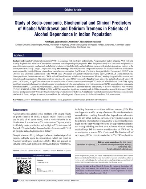 PDF Study Of Socio Economic Biochemical And Clinical Predictors Of