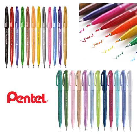 Caneta Pincel Brush Sign Pen Cor A Escolha Unidade Pentel Shopee Brasil