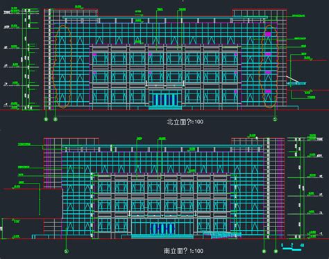 四层框架式行政办公楼建筑施工图纸免费下载 建筑规划图 土木工程网