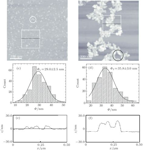 Typical Afm Images And Afm Line Scans Across The Cu Islands On The Oil