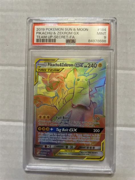 Pok Mon Team Up Pikachu Zekrom Gx Full Art Secret Rare Psa