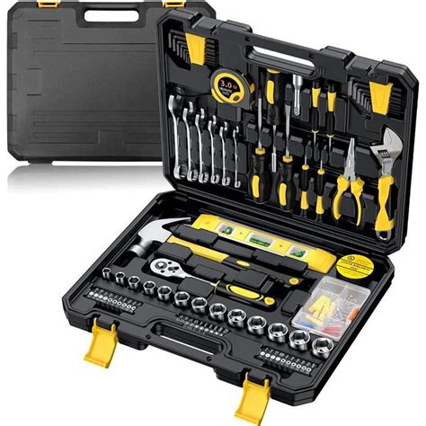 Proster 108 pcs Kit d outils Combinés à la main Clé à Douille à Cliquet