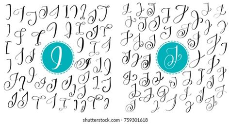 Set Letter J Hand Drawn Vector Vector De Stock Libre De Regal As