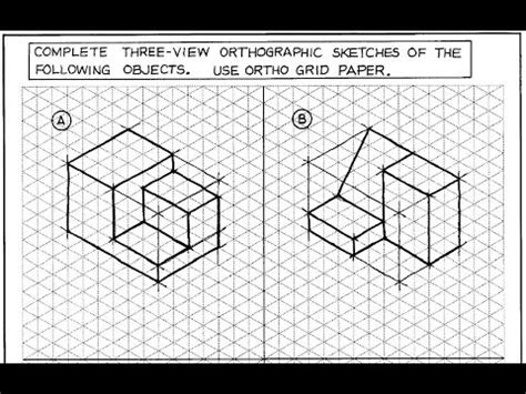 Orthographic To Isometric Drawing Exercises