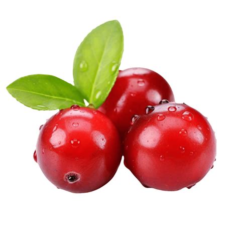 Ai Generated Ripe Cranberries With Fresh Leaf On Transparent Background