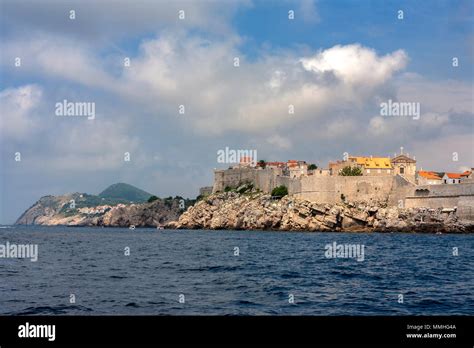 The Walls Of Stari Grad Old Town Dubrovnik Croatia From Seaward