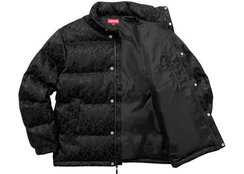 Supreme Fuck Jacquard Puffy Jacket Black Fall Winter 2017 Collection