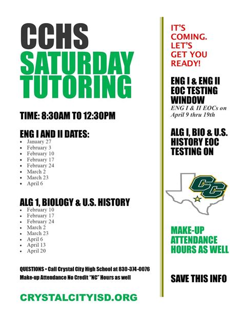 Cchs Saturday Tutoring Crystal City High School