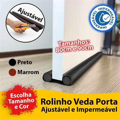 Veda Porta Rolinho Ajust Vel Protetor Imperme Vel Veda O Porta Duplo