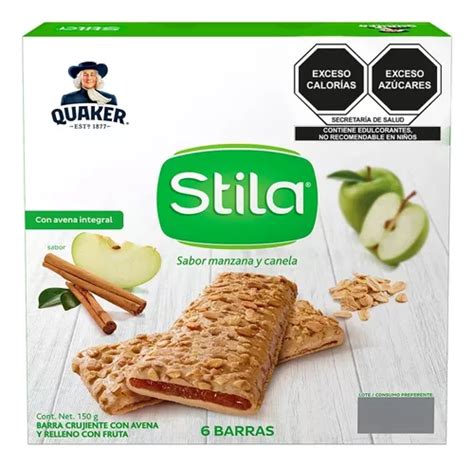 Pzs Quaker Barras De Cereal Manzana Stila Gr Mercadolibre