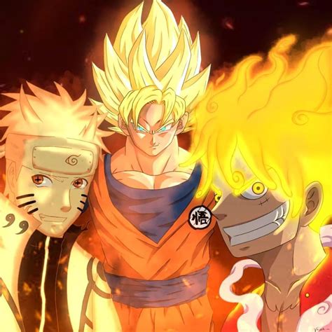 Naruto Kurama Mode, Goku ssj 1 y Luffy Gear 5 in 2022 | Anime, Foto ...