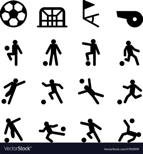 Soccer Football Training Icon Set Royalty Free Vector Image