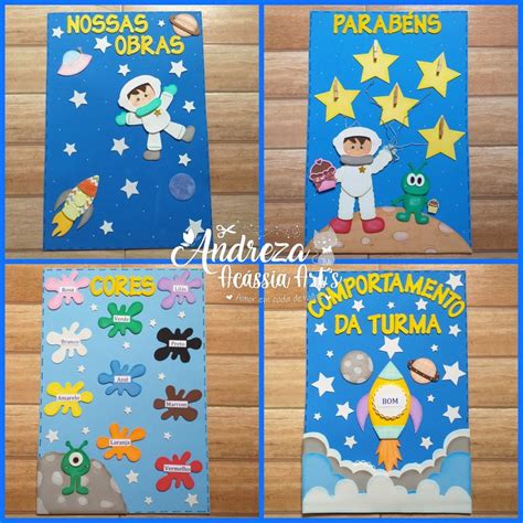 Kit 13 Paineis Astronauta Elo7 Produtos Especiais Decoração