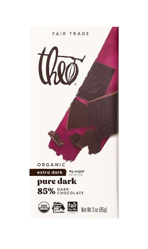 Theo Chocolate Pure Organic Dark Chocolate Bar 85 Cacao